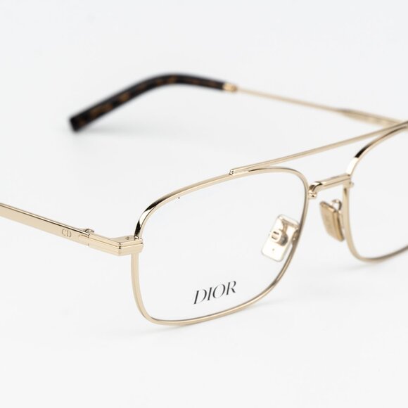 Dior Men Eyeglasses Metal Shiny Clear Gold Demo Geometric DM50057U 032 BRAND NEW - Picture 7 of 10